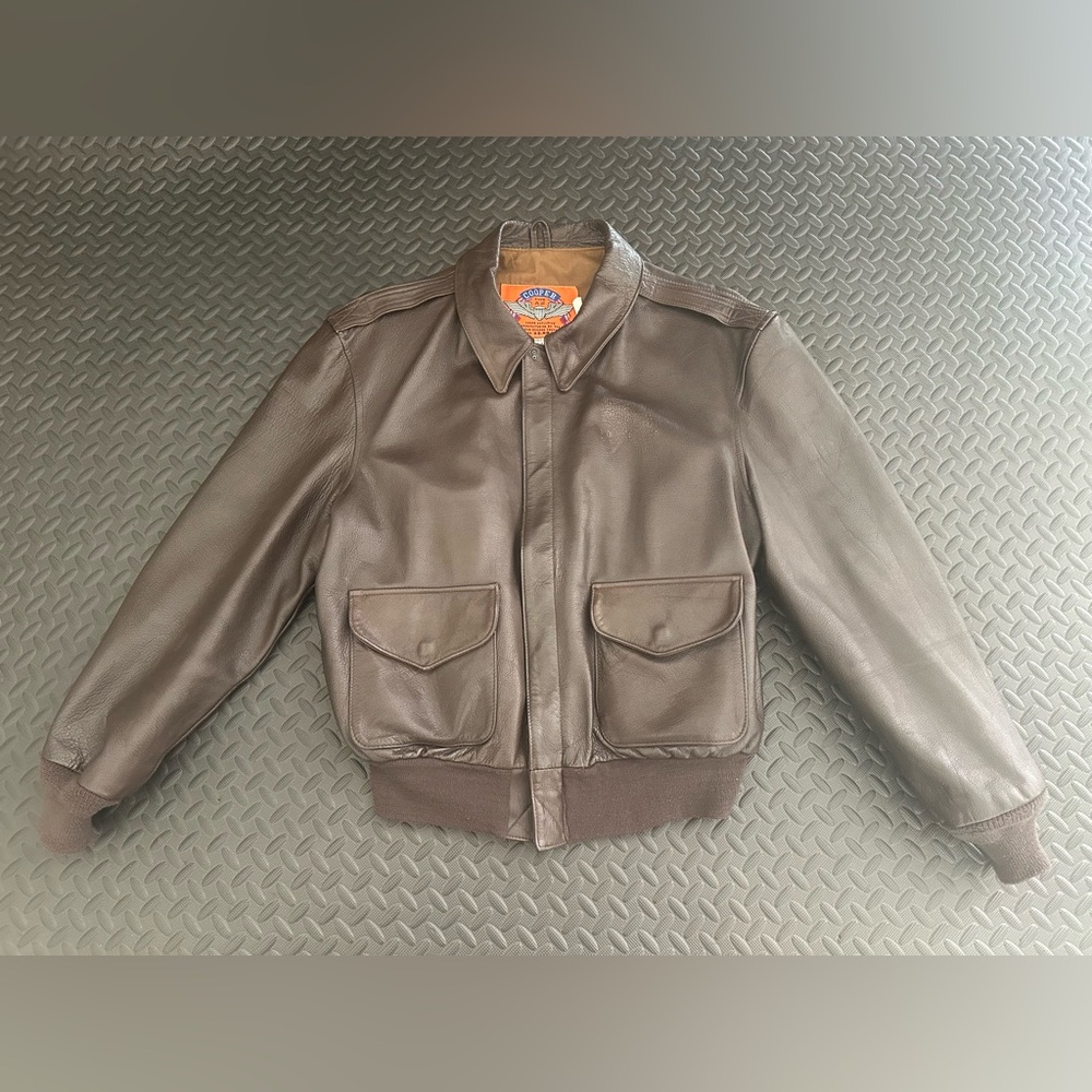 VTG Cooper Type A-2 Flight Pilot Jacket Large 44R US Air Force 100% Goatskin EUC